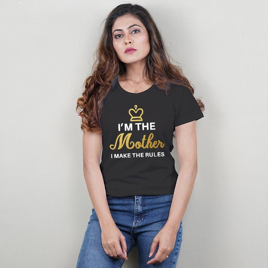 I am the Dad-I am the Mother, Family of 3 T-Shirts Combo (Black)