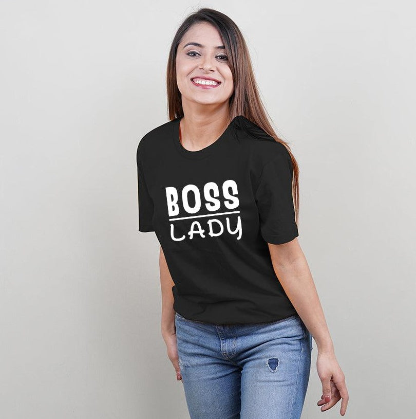 Boss Man-Boss Lady-Mini Boss, Family of 3 T-Shirts Combo (Black)