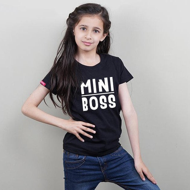 Boss Man-Boss Lady-Mini Boss, Family of 3 T-Shirts Combo (Black)