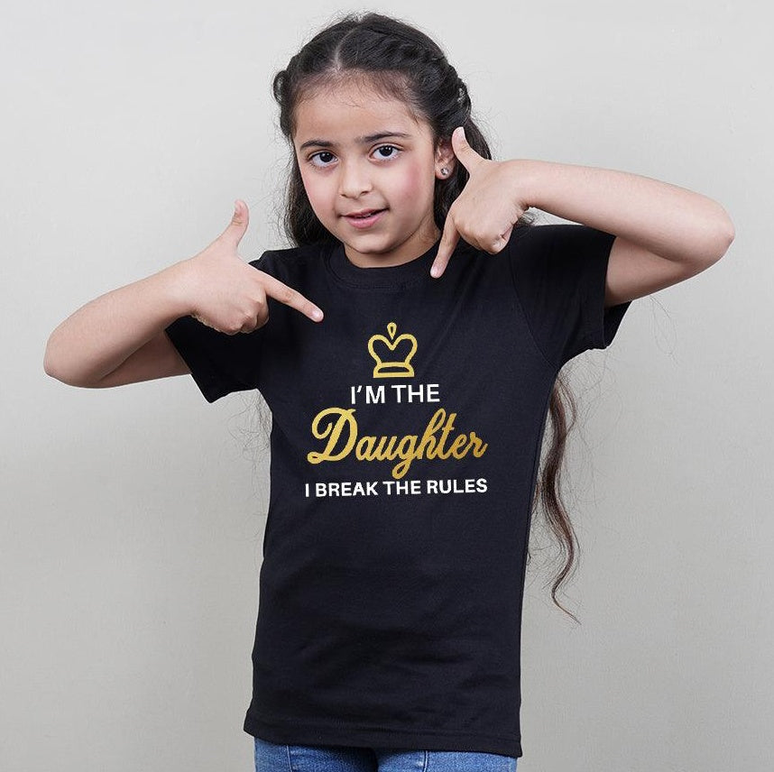 I am the Dad-I am the Mother, Family of 3 T-Shirts Combo (Black)