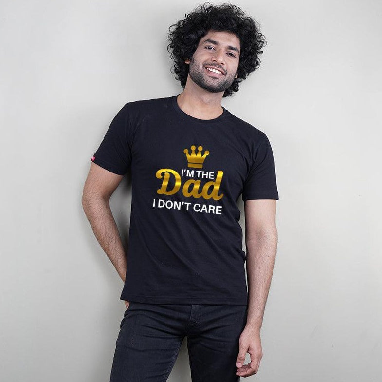 I am the Dad-I am the Mother, Family of 4 T-Shirts Combo (Black) (Son-Daughter)
