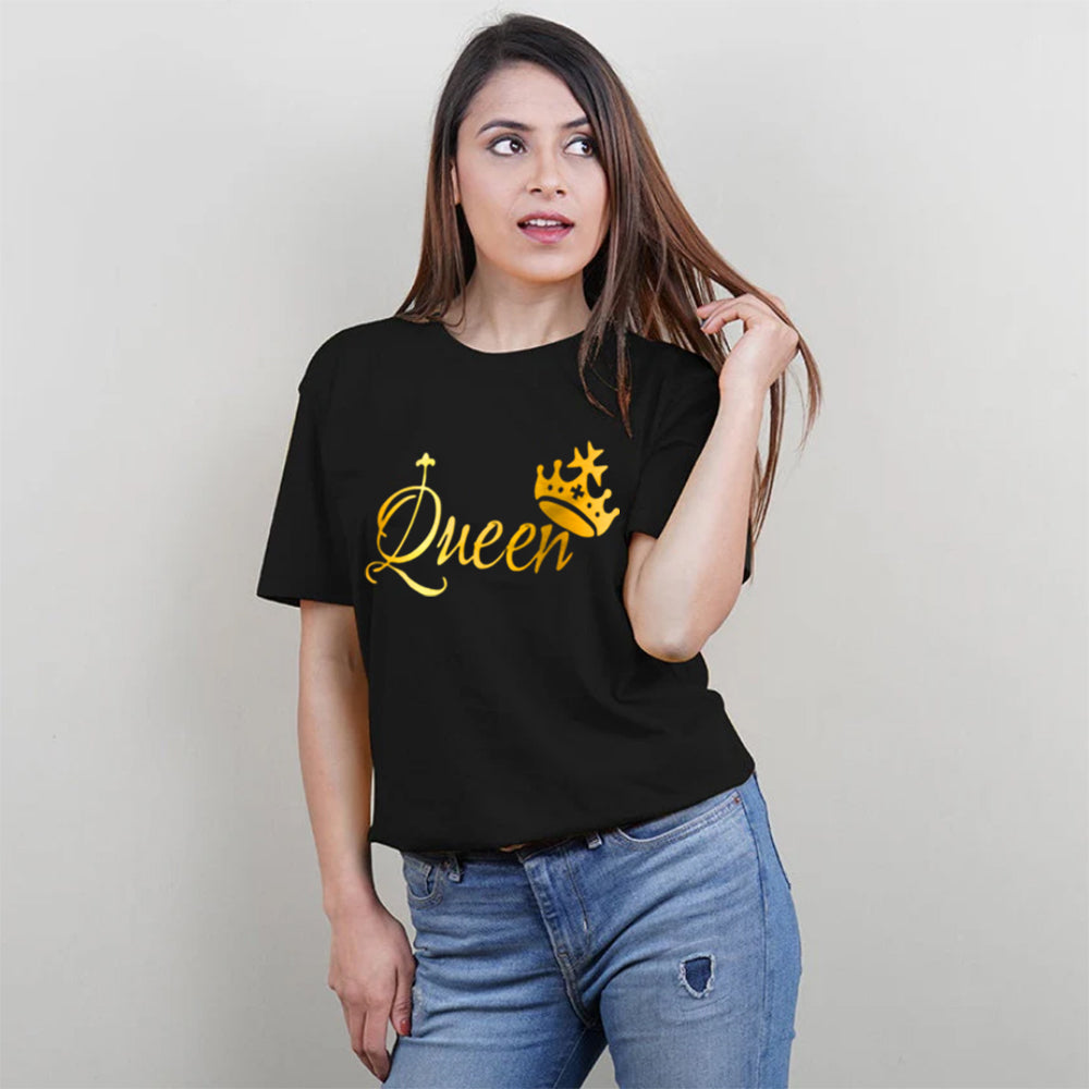 King Queen Princess Princess, Family T-Shirts Combo (Black/Gold)