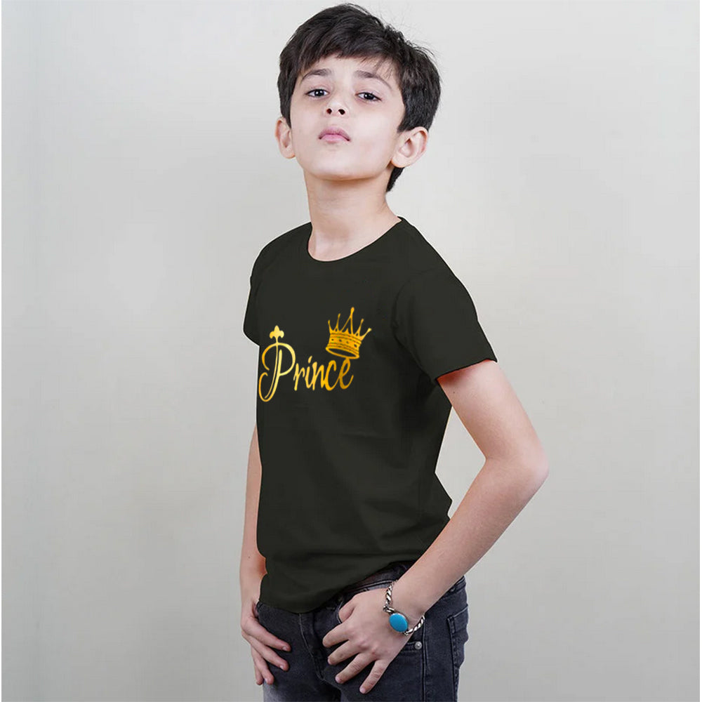 King Queen Prince Prince, Family T-Shirts Combo (Black/Gold)