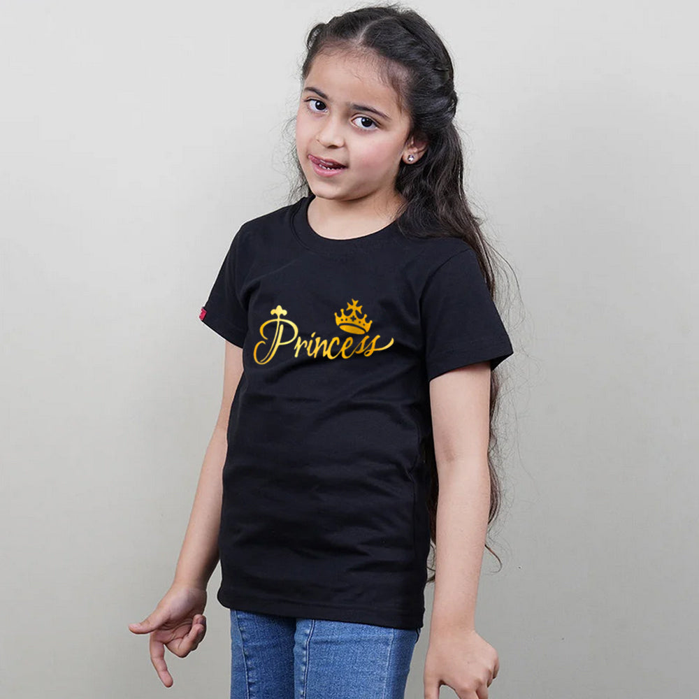 King Queen Princess Princess, Family T-Shirts Combo (Black/Gold)