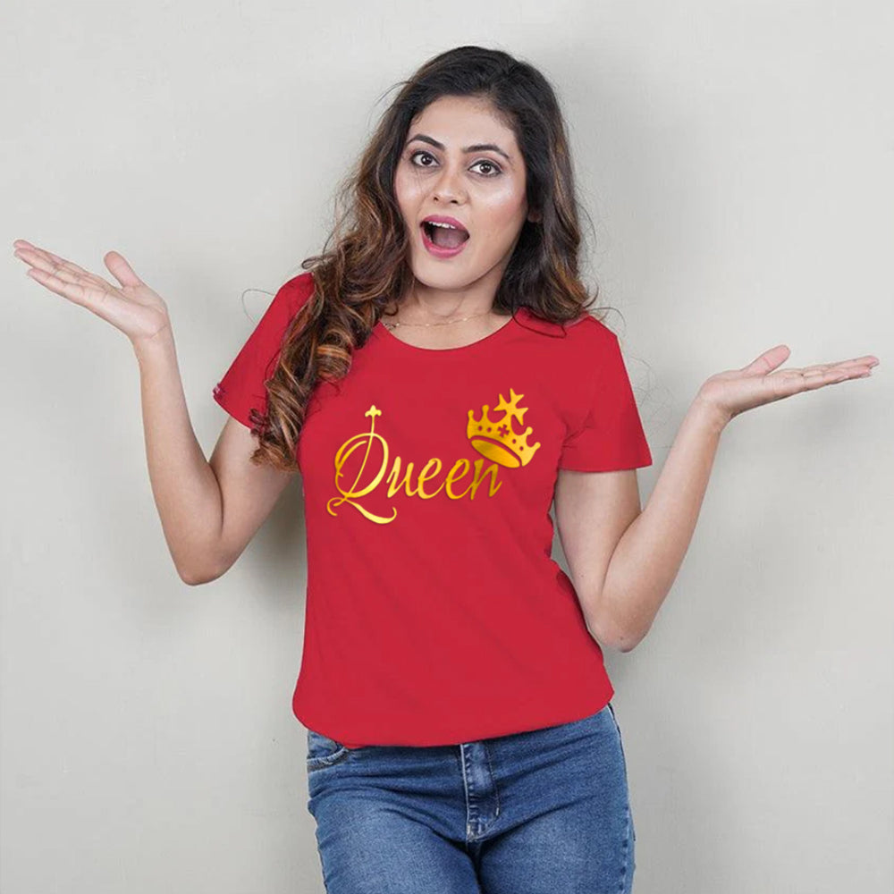 King Queen Prince Princess, Family T-Shirts Combo (Red/Gold)