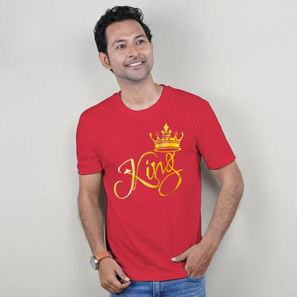 King Queen Prince, Family T-Shirts Combo (Red/Gold)