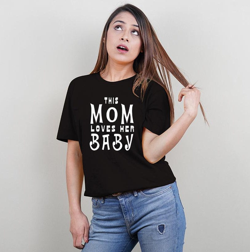 This Dad Loves his Son-This Mom Loves her Son , Family of 3 T-Shirts Combo (Black)