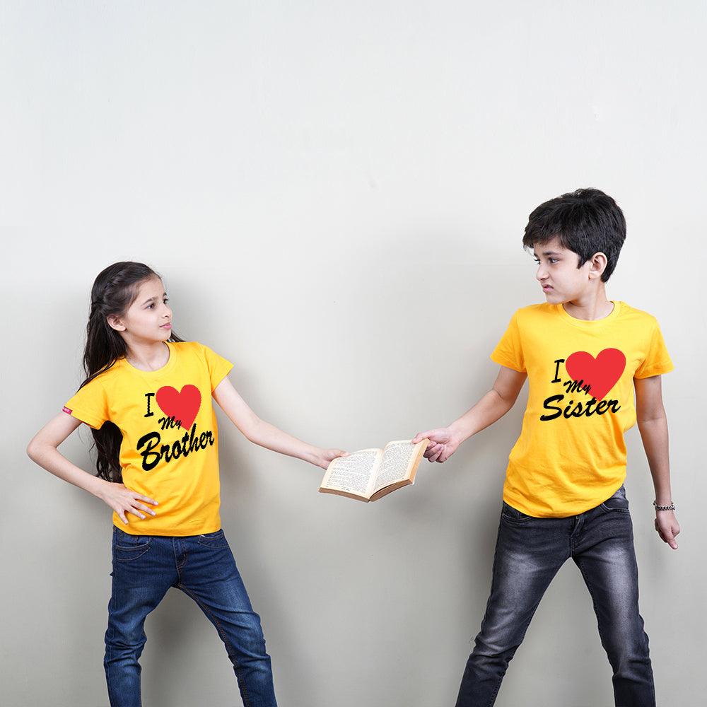 Love My Brother Love My Sister Sibling TShirts Combo - big-little-feelings