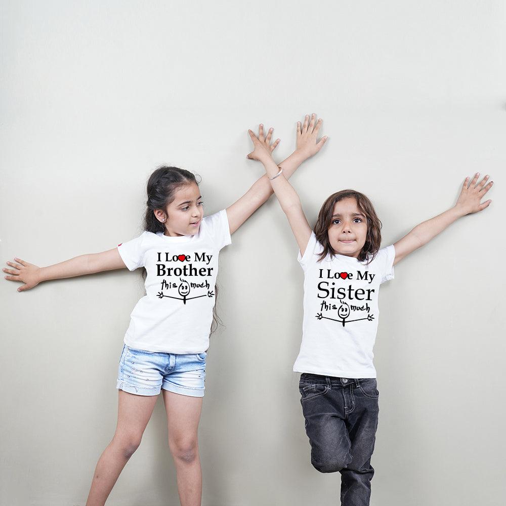 I Love You This Much Brother Sister Siblings T-Shirt - big-little-feelings