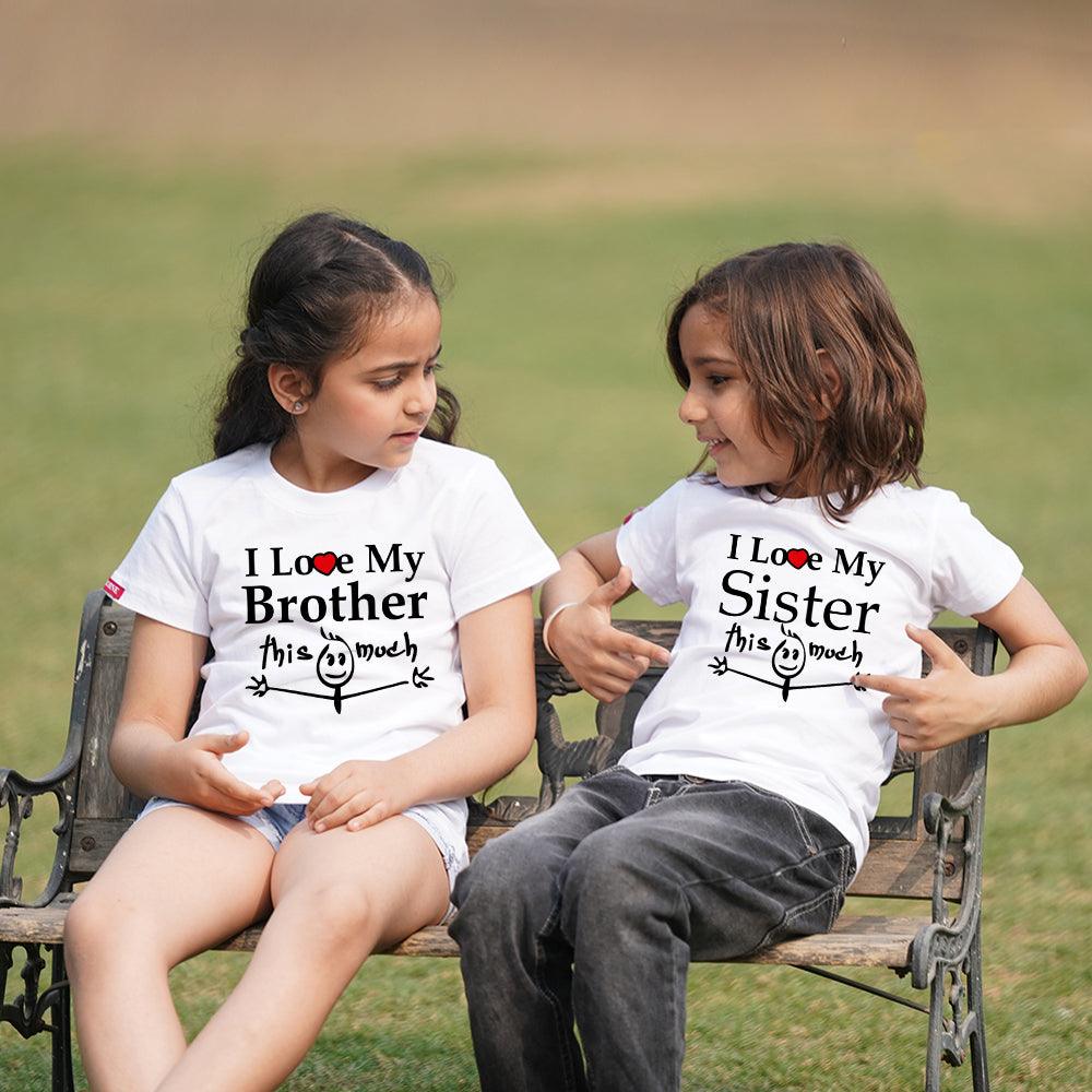 I Love You This Much Brother Sister Siblings T-Shirt - big-little-feelings