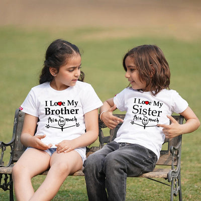 I Love You This Much Brother Sister Siblings T-Shirt - big-little-feelings