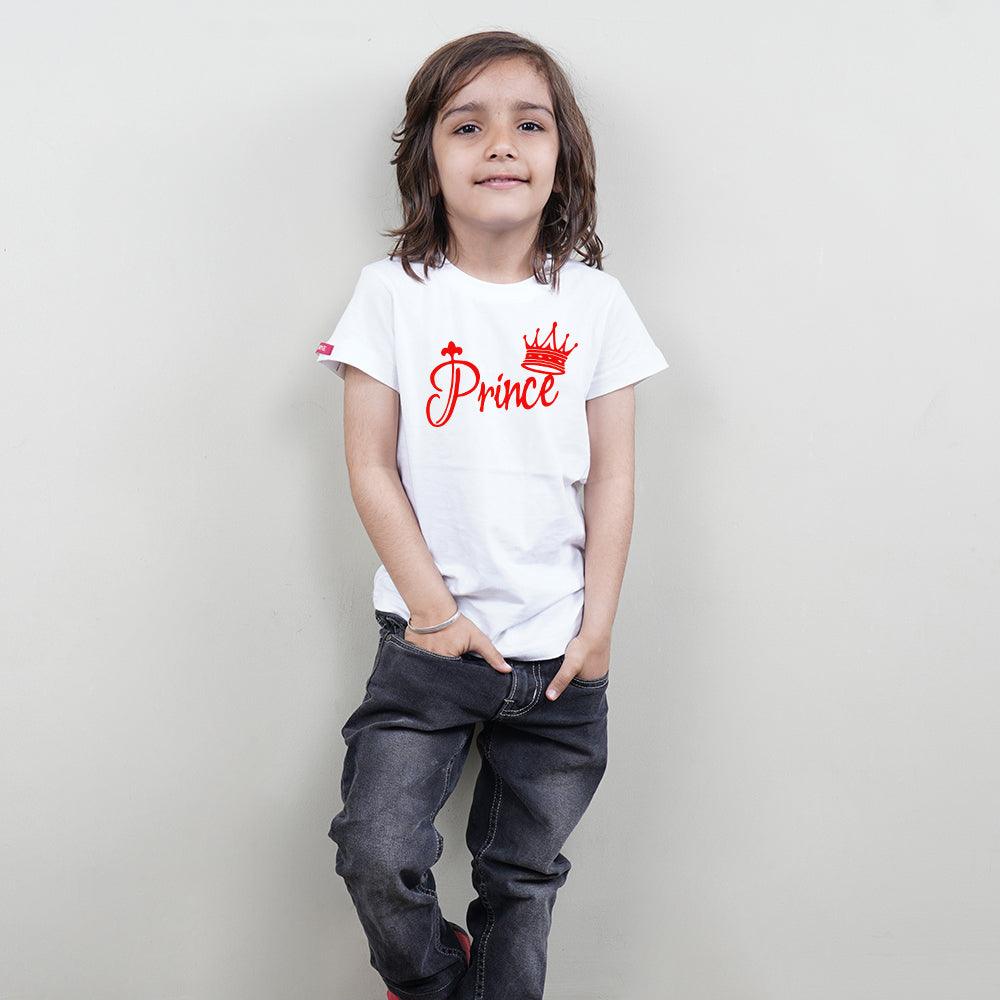 King Queen Prince Prince Family of 4 T-Shirts White - big-little-feelings