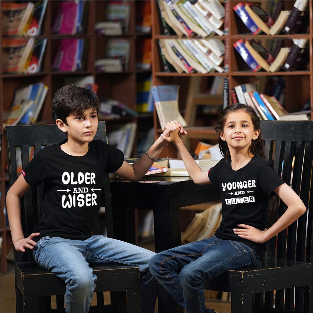 Older And Younger Brother Sister Siblings T-Shirt Combo - big-little-feelings