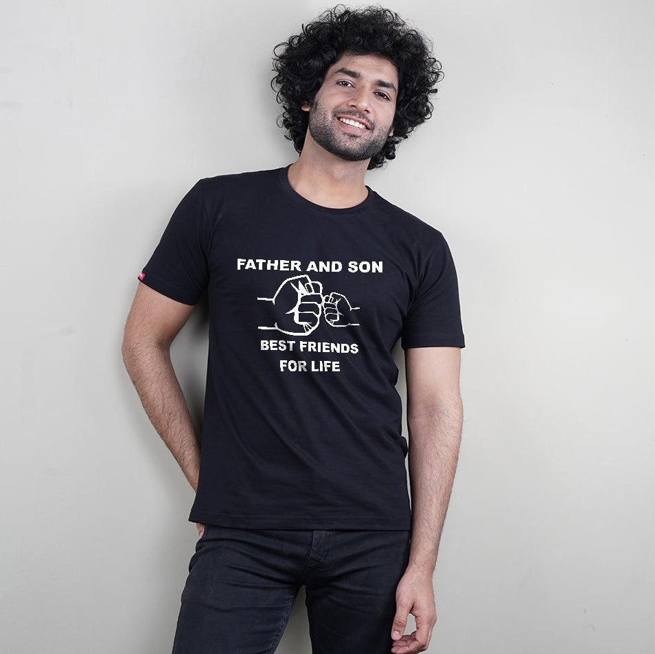 Father & Son Best Friends For L:ife Dad-Son T-shirts Combo (Black)