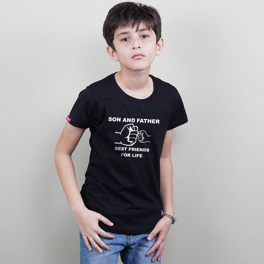Father & Son Best Friends For L:ife Dad-Son T-shirts Combo (Black)