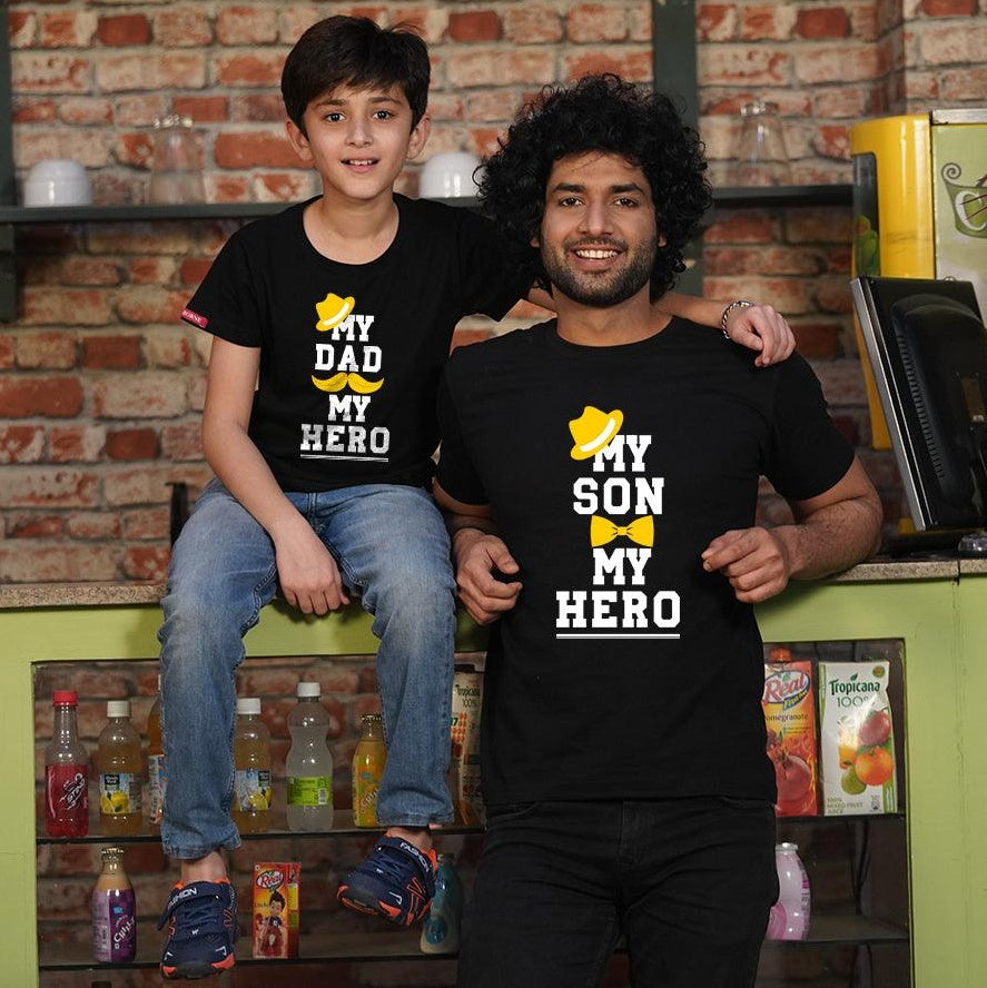 My Son My Hero, My Dad My Hero Dad-Son Combo (Black)