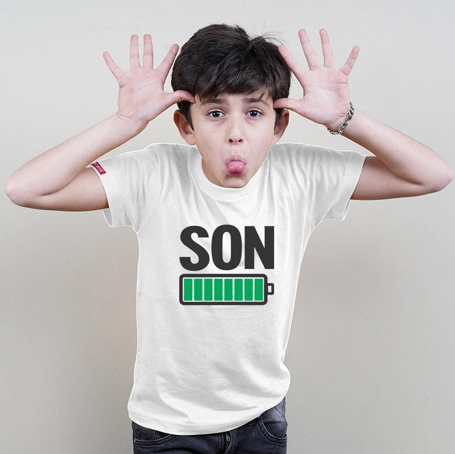 Charged Up Family, Family of 4 T-Shirts Combo (White)