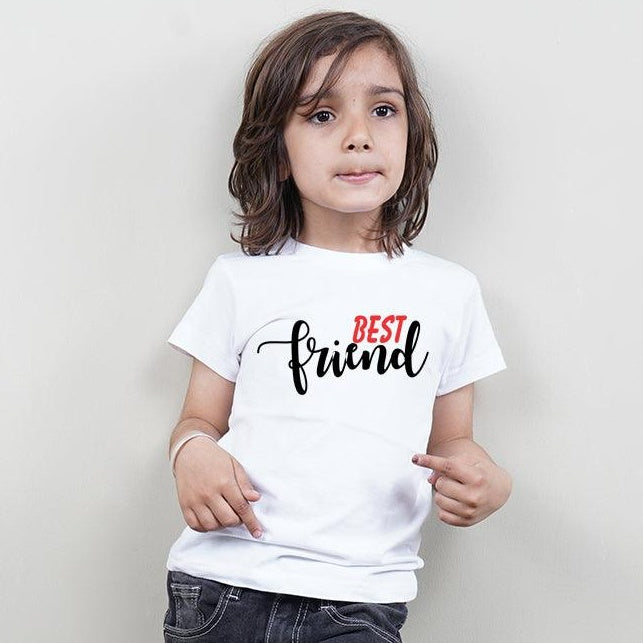 My Best Friend Calls me Mom-Best Friend, Mom-Son T-shirts Combo (White)