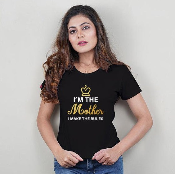 I am the Dad-I am the Mother, Family of 3 T-Shirts Combo (Black)