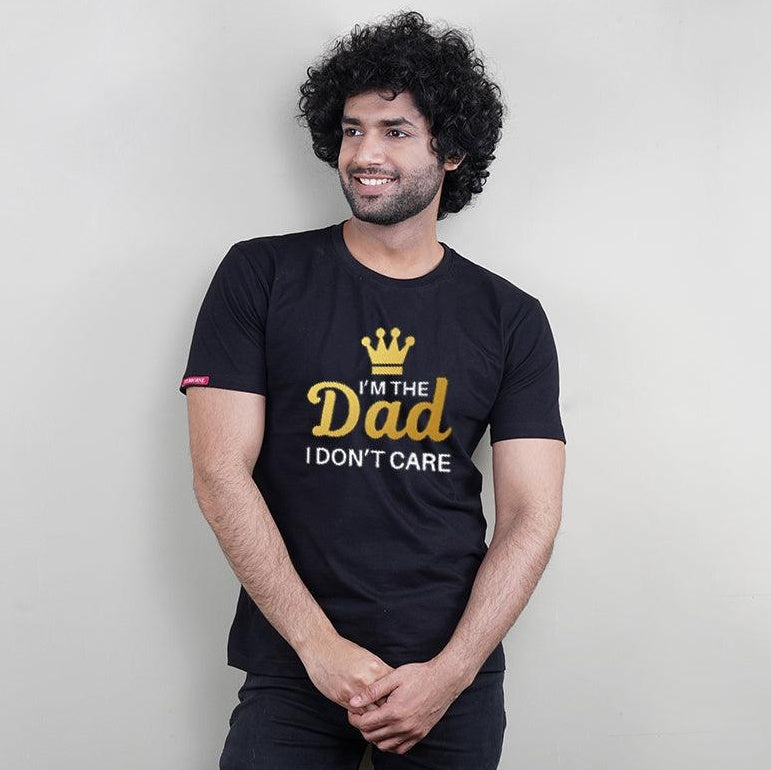 I am the Dad-I am the Mother, Family of 4 T-Shirts Combo (Black)