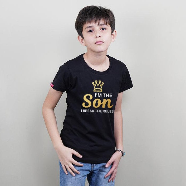 I am the Dad-I am the Mother, Family of 4 T-Shirts Combo (Black)