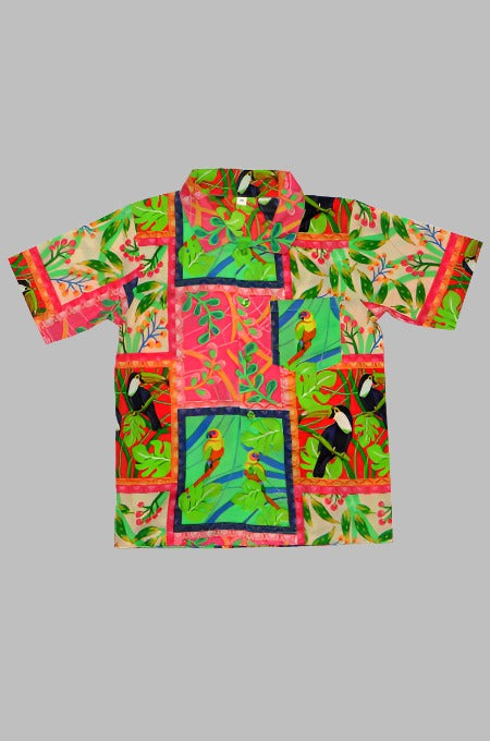 Pink and Green floral print mal cotton Co-ord set for kids