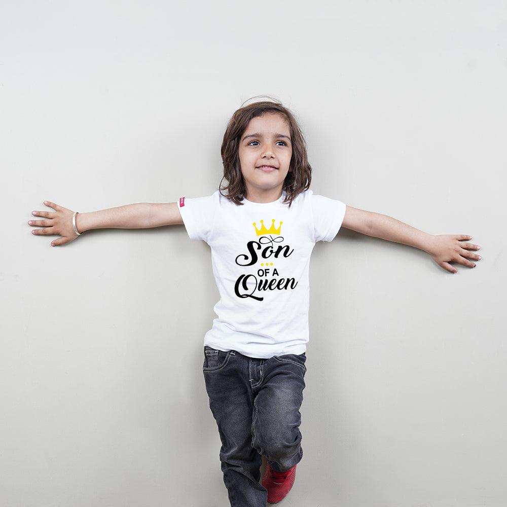 Mommy of a Prince-Son of a Queen, Mom-Son T-shirts Combo (White)
