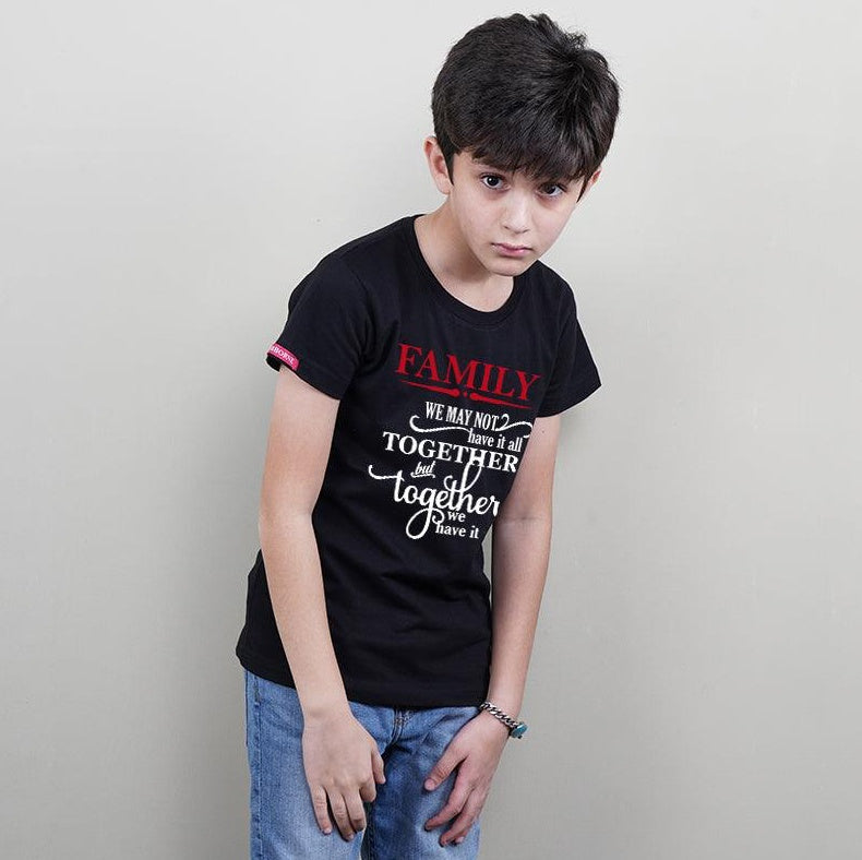 We May Not Have it Altogether But Together We have it All, Family of 4 T-Shirts Combo (Black)