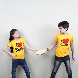 Love My Brother Love My Sister Sibling TShirts Combo - big-little-feelings