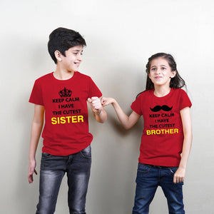 Keep Calm I Have The Best Brother Sister Matching TShirts - big-little-feelings