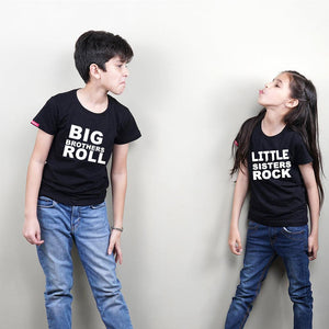 Stubborne Big Sister Little Brother Rock Siblings T-Shirt Combo - big-little-feelings