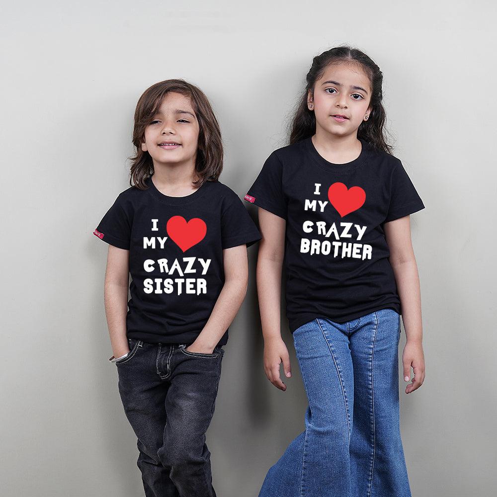 Stubborne Crazy Brother Sister Matching Siblings T-Shirt Combo - big-little-feelings