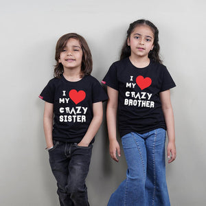 Stubborne Crazy Brother Sister Matching Siblings T-Shirt Combo - big-little-feelings