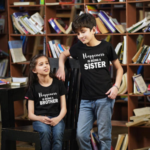 Happiness is Being a Brother Sister TShirts Combo - big-little-feelings