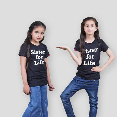 Stubborne Sisters For Life Matching Siblings T-Shirt Combo - big-little-feelings