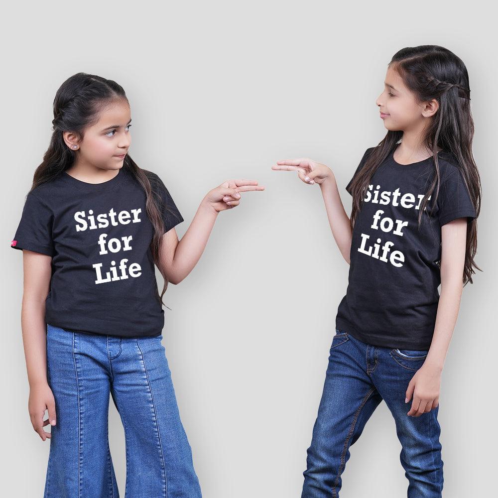 Stubborne Sisters For Life Matching Siblings T-Shirt Combo - big-little-feelings