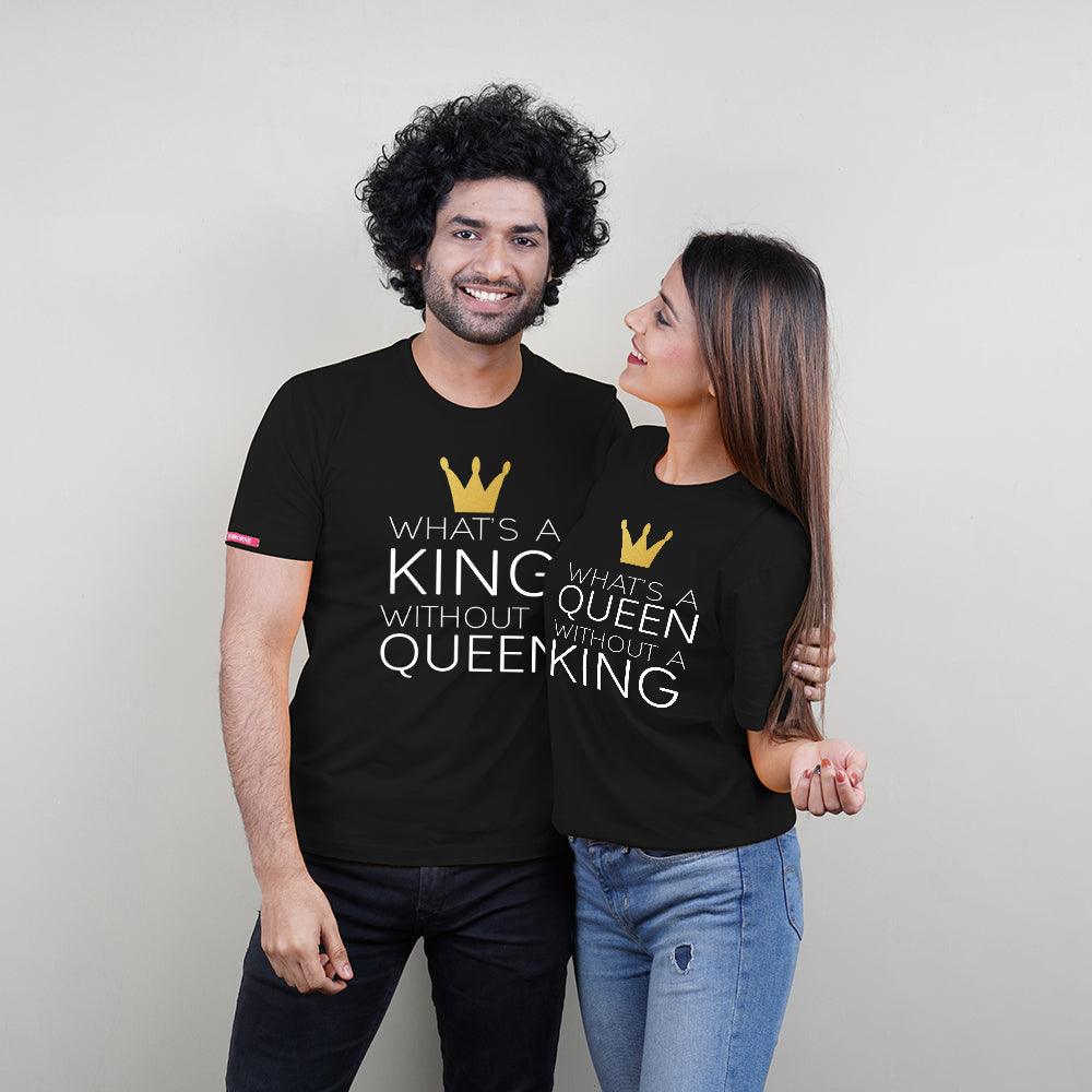 Stubborne What's A King Queen Without Couple T-Shirt - big-little-feelings