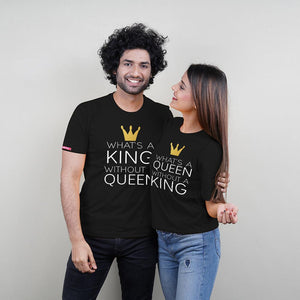 Stubborne What's A King Queen Without Couple T-Shirt - big-little-feelings