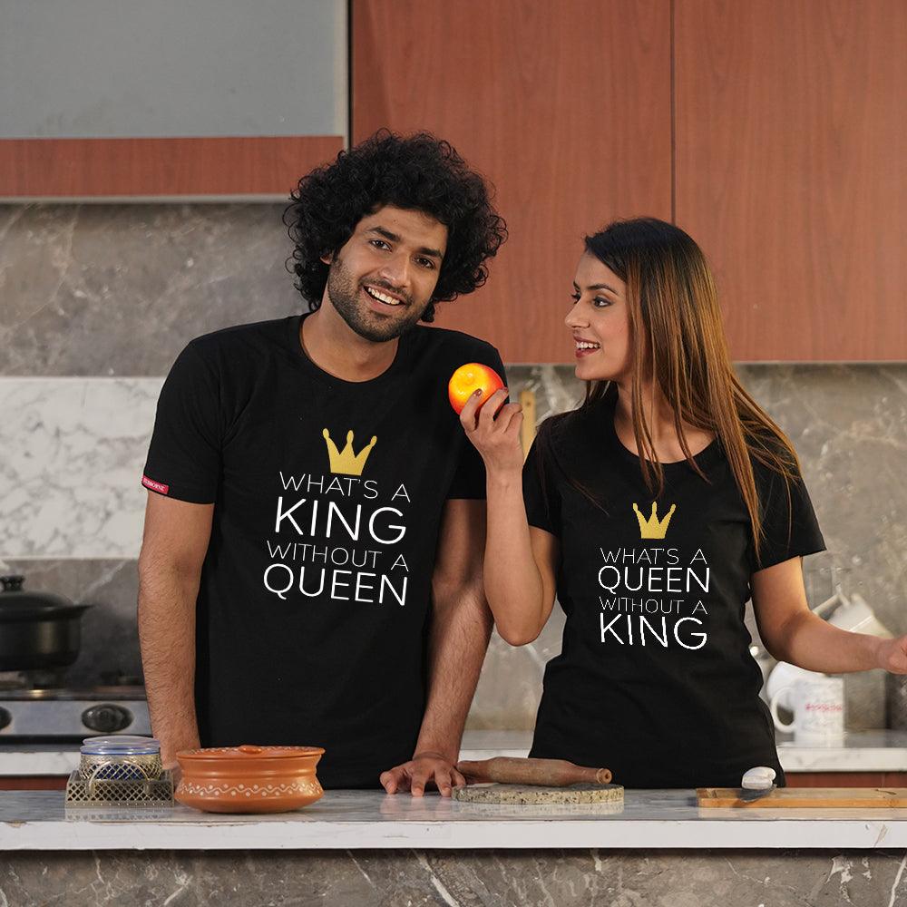 Stubborne What's A King Queen Without Couple T-Shirt - big-little-feelings