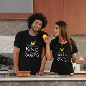 Stubborne What's A King Queen Without Couple T-Shirt - big-little-feelings